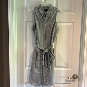 Gray pinstripe dress - Banana Republic